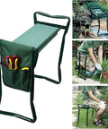 Image of Your Go To Garden Kneeler Seat Folding 2 In 1 Kneeling Chair With Handles And Foam Padded Seat Garden Bench in use for gardening tasks.