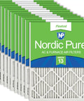 Pleated MERV 13 Air Filter 16x16x1 For Home HVAC Systems 12 Pack Actual Size 15.75 x 15.75 x 0.75 Inches High Efficiency Filtration