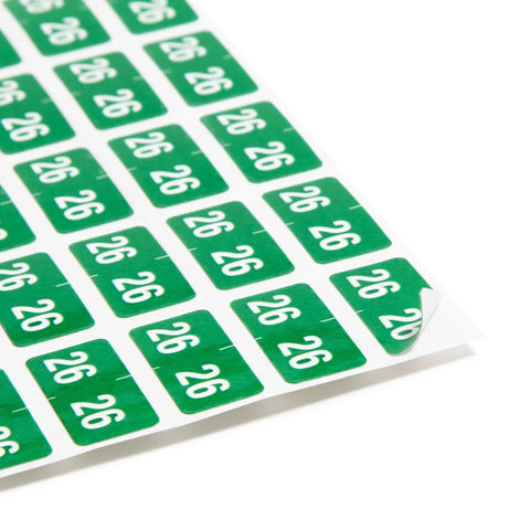 2026 Year Labels 250 Pack Green Color Code File Folder Labels with Wraparound End Tab Design Durable Laminated