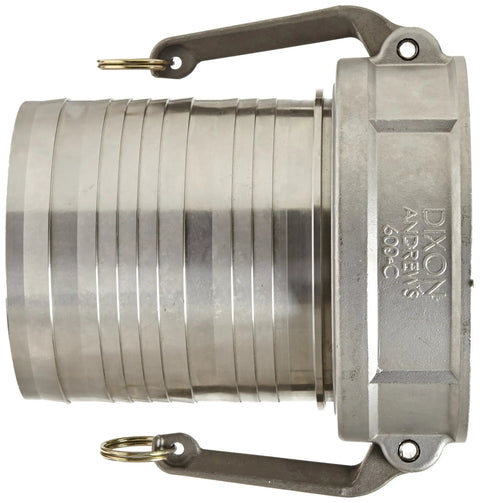Tough As Nails 316 Stainless Steel Cam And Groove Fitting 6 Inch Socket with brass handles for quick connect design.