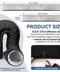 Five Layer HVAC Pipe Insulation Foam Tube Cut To Fit 59 Inch By 10.6 Inch For One Quarter To Three Inch Copper Pipes Flexible Split Sleeve For Your Mini Split And Central AC Black showing product size and cutting instructions