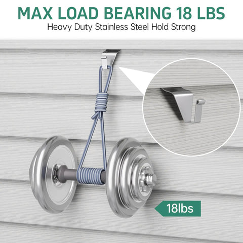 Heavy Duty Vinyl Siding Hooks 30 Pack Stainless Steel Clips No Drill No Hole Needed Outdoor Hangers