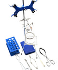 Lab Starter Kit With Ring Stand And Clamps, Test Tube Rack, Tongs, Spoon, Spatula, Brush, Titration Set, Bunsen Burner Kit