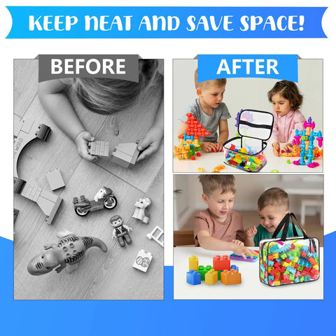 Children using 4 Packs Clear Storage Bags With Two Sizes PVC Reusable Storage Organizer With Zippers Waterproof And Dustproof Case