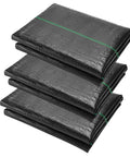 Folded Tough As Nails Heavy Duty Woven Weed Barrier Fabric Ground Cover Mat 5 x 10 Feet Three Pack for garden use