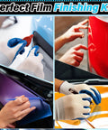 All In One Car Window Tint Kit With 55 Pcs Vinyl Wrap Tools demonstrating use on car surfaces