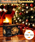 100 LED Star String Lights 33Ft Waterproof Fairy Lights For Indoor And Outdoor Decor Warm White Shatterproof And Energy Saving Ideal For Bedroom Doors Or Windows Weddings Christmas Trees Ramadan New Year box by Christmas tree