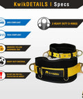Beaver Tail Bolt Bag Combo For Ironworkers And Linemen 39 To 58 Inch Safety Belt With Heavy Duty Canvas Bolt Bag Cushioned Padded Positioning PPE Reflective Drawstring Carry Bag Included