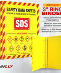 Wall Mounted SDS Station With 3 Inch Binder And Wire Rack OSHA GHS Safety Data Sheet Station Bilingual Labels Display