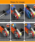 Hella Powerful 2300W Heavy Duty Electric Pipe Threader With Six Quick Change Dies for Galvanized Steel usage steps guide.