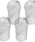Four Pack Expandable Aluminum Gutter Downspout Guards and Leaf Filter Strainers for Debris Blockage Prevention and Rodent Shield No Fuss Install