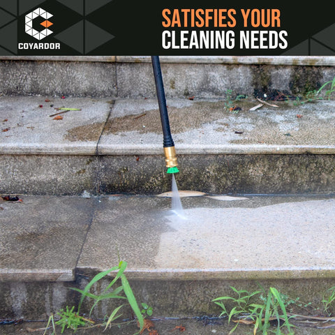 Pressure Washer Gun With Extension Wand And Five Spray Nozzle Tips M22 14mm And 15mm Fittings Replacement for cleaning steps