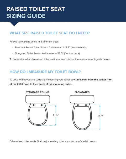 Raised Toilet Seat With Lock And Lid For Seniors And Disabled Cleanable Surface 4 Inch Height Easy To Sit Down Sizing Guide