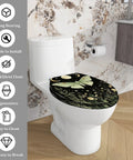 Elongated Resin Toilet Seat for Bathroom with decorative butterfly design, fits standard toilets, easy to install, and clean.