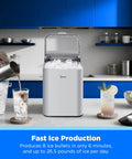 Countertop Bullet Ice Maker Fast Ice 8 Bullets In 6 Minutes Up To 26 Lbs Per Day in a modern kitchen setting