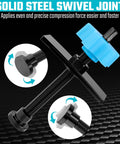 Close-up of Heavy Duty Caliper Piston Compressor Tool With Brake Pad Spreader And Two Caliper Hangers for smooth brake maintenance.