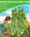 Foldable Cucumber Trellis 2 Pack A Frame Garden Support For Climbing Plants 46 Inch Long By 18 Inch Wide Steel Frame