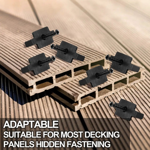 Nylon Deck Fastener Clips For Decking With Metal Screws, Composite Fasteners and T Clips on Deck Boards, 120 Piece Kit
