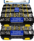 1575 Piece Stainless Steel Nuts and Bolts Kit With Phillips Pan Head and Flat Head Screws Assorted Nuts Bolts Washers In Double Sided Organizer Box For Home Garage And Shop Use DIY Ready