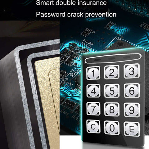 Close-up view of Pink Mini Digital Safe Box With Electronic Lock For Home Office Hotel Use Secure Cash Jewelry Storage 0.17 Cubic Feet Compact Deposit Box Easy To Program Digital Lock, showing electronic keypad and lock mechanism.