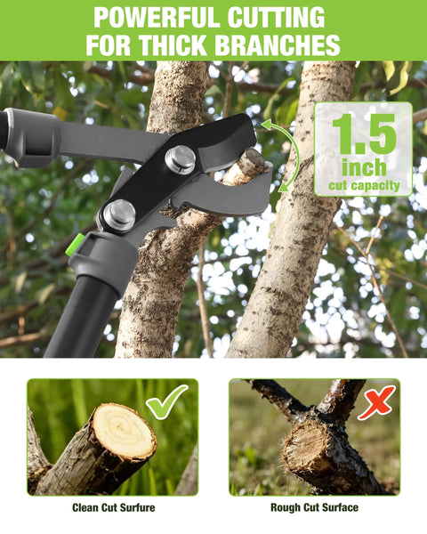 Extendable Bypass Lopper For Gardening One Point Five Inch Cutting Capacity cutting tree branch with clean surface