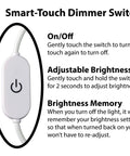 Smart-touch dimmer switch for Slick 12 Inch Cut To Fit Led Light Strip With 18 Darn Bright Cool White Bulbs.