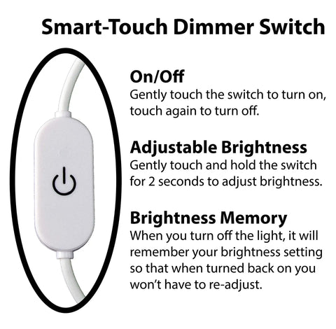 Smart-touch dimmer switch for Slick 12 Inch Cut To Fit Led Light Strip With 18 Darn Bright Cool White Bulbs.