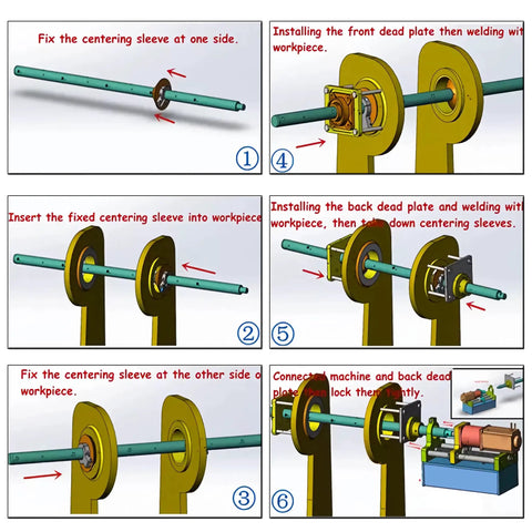 Installing components of the Heavy Hitter Portable Line Boring Machine For Diesel Engine Machining 110V Hole Drilling Workhorse.