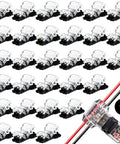 48 Pack Low Voltage 2 Pin 2 Way Wire Connectors For DIY Wiring Projects, compact design, shown in full set with 48 pieces.