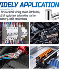 100 Pcs AWG 1/0 Wire Ferrules Kit, Tinned Copper Non Insulated Crimp Connectors, Terminal Ends For Electric Wiring, Automotive And Industrial Projects, Heavy Duty Beefy Performance, High Conductivity, Anti Oxidation on wiring panels and car battery terminals