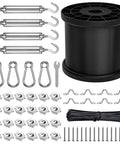 Heavy Duty Outdoor String Light Hanging Kit 200ft 304 Stainless Steel Wire Rope Tension Cable For Globe Lights With Hooks And Screws Weatherproof Guide Wire For Patio Garden Backyard Lighting components
