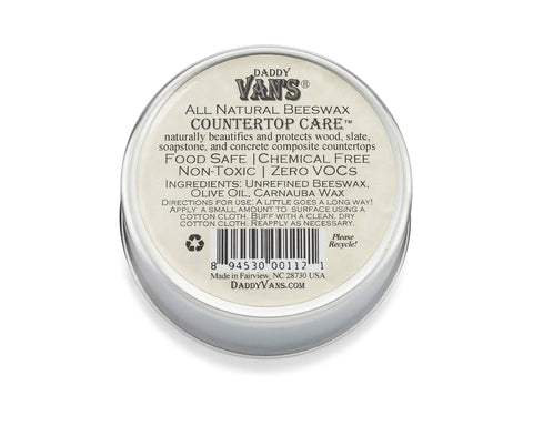 Tin of All Natural Beeswax Countertop Care For Soapstone Slate Concrete Composite And Wood Butcher Block Surfaces Food Safe