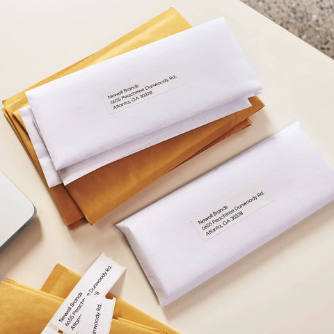 Top Shelf Peel And Stick Mailing Address Labels For Thermal Printers White Adhesive Tape 1 1 8 X 3 1 2 Inches on envelopes.