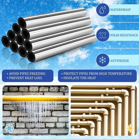 30 Pack Pipe Insulation Foam Tubes Three Quarters Inch Self Adhesive Exterior Pipe Insulation Wrap Keeps Outdoor Pipes From Freezing