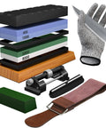 Knife Sharpening Stone Set Pro Grade Four Sided Whetstone 400 1000 3000 8000 Sharpener Kit With Non Slip Bamboo Base