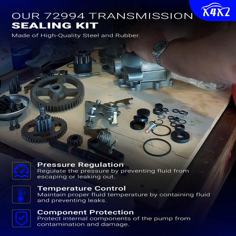Seal Kit For ZT Series Transaxles 72994 Replacement Set Fits ZT 2800 3100 3400 Transaxles Including ZH ZJ ZK ZL ZM Models With O Ring Gasket Pack For Easy Install And Heavy Duty Long Lasting Performance In Home And Pro Lawn Setups. image of ZT transaxle seal kit parts on a workbench