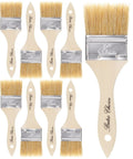 9 Pack 2 Inch Chip Paint Brushes With Thick Natural Bristles For Wood Walls And Trim No Mess Finish Great For Latex And Oil Based Paints And Stains Superior Coverage Fewer Streaks Premium Finish For Any Project arranged in rows