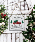Red Pickup Truck With Christmas Tree Rustic Wood Sign For Winter Farmhouse Wall Art Cozy Festive Homey Vibes Holiday Home Kitchen Bathroom Porch Decor 7x7 Inch Xmas Front Door Rustic Decor