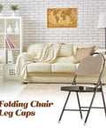 Heavy Duty Seven Eighths Inch Folding Chair Leg Caps Plastic End Caps in gray non slip floor protectors for hardwood floors