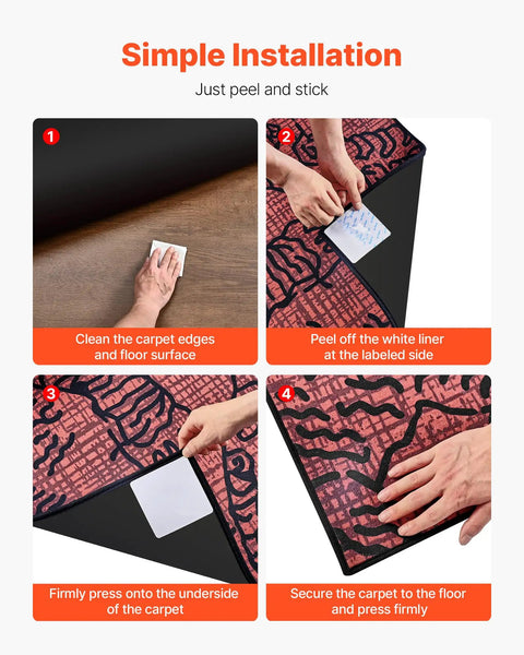Installation steps for Rug Gripper 20 Pack With Strong Adhesive And Residue Free Double Sided Non Slip Carpet Stickers For Area Rugs