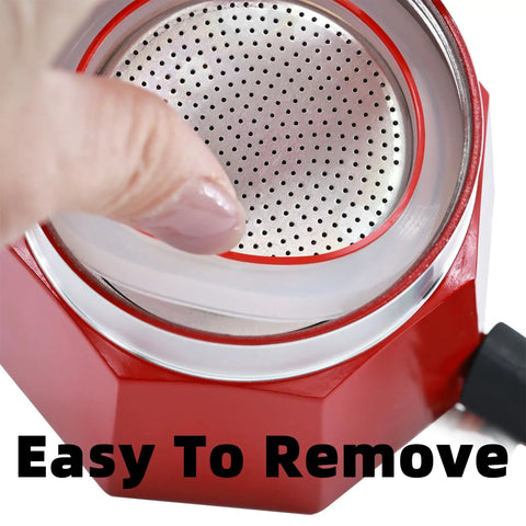 Top Notch Silicone Sealing Gaskets For 1 Cup Moka Express Stovetop Espresso Makers Six Pack Replacement Rings being removed