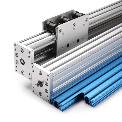 Close-up of 24x24 Inch XY Axis Extension Kit For CNC Router Upgrade To PROVerXL 4030 6060 Conversion With Preinstalled Axis Carriages
