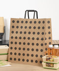 Polka Dot Kraft Paper Shopping Bags With Handles Large 15.9 By 9.8 By 17.3 Inch 100 Sustainable Takeout Bags