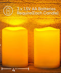6 By 4 Inch Waterproof Outdoor Flameless Candles With Remote And Timer Battery Powered Flickering LED Pillar Candles Set of 2