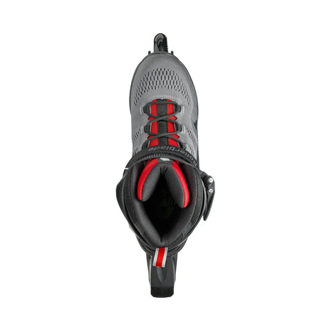 Top view of Macroblade 84 Mens Fitness Inline Skates Built For Real Skaters With High Cuff Support And Adjustable Fit Footboard
