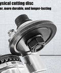 Close-up of Drill Nibbler Sheet Metal Cutting Tool Attachment showing physical cutting disc for electric drills and impact drills.
