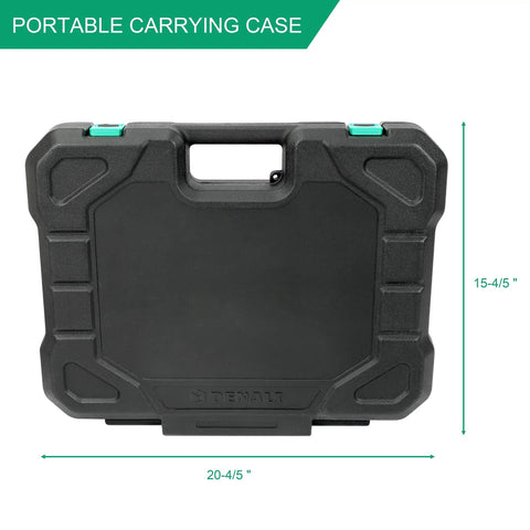 Portable carrying case for 200 Piece All Purpose Tool Kit And Socket Set With Durable Carrying Case For DIY Friendly Home Repairs And Everyday Maintenance Built To Last With Heat Treated Carbon Steel Tools Chrome Finish Rust Resistant Blow Molded Case With Dedicated Tool Bays For