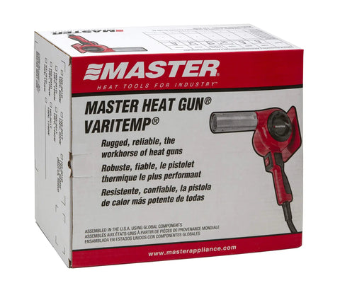 Box of Master Heat Gun with Pro Grade Industrial Heat Gun With High Airflow And Quick Change Plug In Heating Element For 1200F