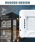 LED Canopy Light 150W 0-10V Dimmable 100-277V IP65 Waterproof ETL Listed 5700K Daylight with rugged design details