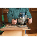 Straight Shooting Three In One Handle Router Template For Smooth Cutting Boards And Killer Charcuterie Sets With Zero Headache Goblet Or Curved Handles Crafted From Heavy Duty Clear Acrylic Shaping Jig in use with router.